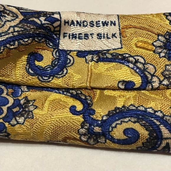 Robert Talbott /Seven Fold Tie - Blue/Gold - Picture 3 of 8